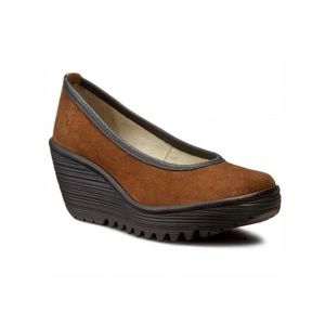 Fly London Yalu Leather Platform Wedge Size EU 41